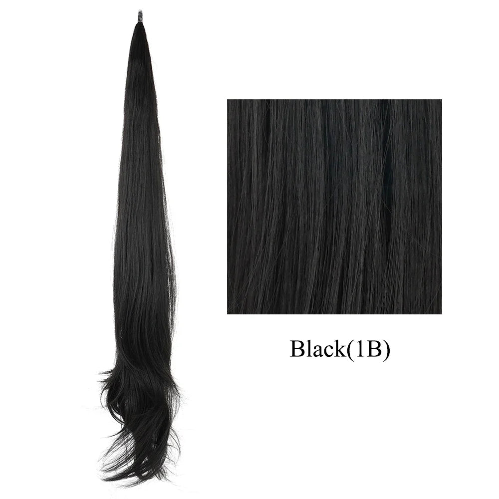 Soowee Long Synthetic Hair Extension Blonde Wrap Pony Tail Flexible Hair Ponytails Hairpieces