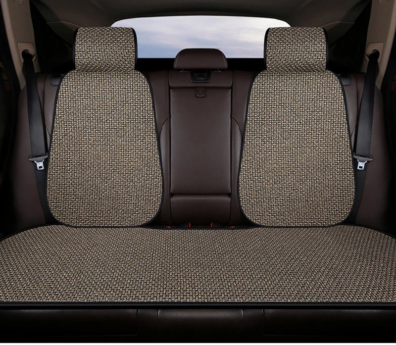 New Flax Car Seat Cover Protector Linen Front Rear Back Cushion Protection Pad Mat Backrest for Auto Interior Truck Suv Van