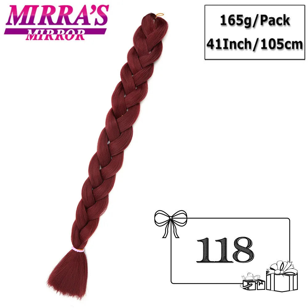 82 Inch Jumbo Box Braids Extensions Afro Synthetic Braiding Hair Ombre Hair for Twist Braid Support Wholesale Mirra’s Mirror