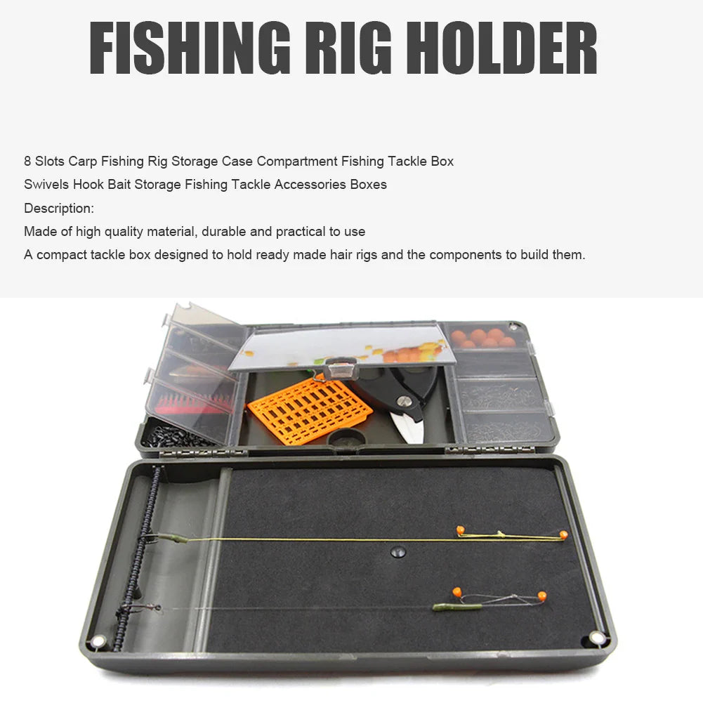 Carp Fishing Accessories Storage Box 8/27 Slots Fishing Line Box Rig Organizer Case Compartment Fishing Tackle Accessories Boxes