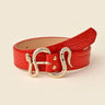 Fashion Women&#39;s PU Imitation Crocodile Leather Belt Metal S Snake-Shaped Buckle Strap All-Match Trend Decoration Jeans Waistband