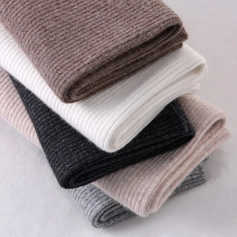 Korean Solid Color Cashmere Collar Pullove Warm Scarf Men Women Winter Thick Windproof Neck Protect Elastic Wool Knit Scarve O20