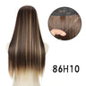 Hair Extensions No Clips Synthetic Fake Hair Ombre Pink Blonde Brown Black Natural Wavy Curly False Hair Piece For Woman