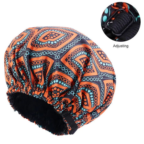 2021 Oversize Africa print invisible adjustable Ribbon Headband Beauty Salon Hat Soft Nightcap Bohemian Women's Hair Accessories