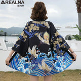 Japanese Kimono Traditional Clothing Crane Carp Anime Kimono Dress Shirts Women Samurai Haori Hombre Yukata Man Cardigan Shirt