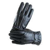 Gloves Men Winter Leather Black Gloves Button Warm Mittens For Men Luxurious Pu Leather Driving Genuine Mittens