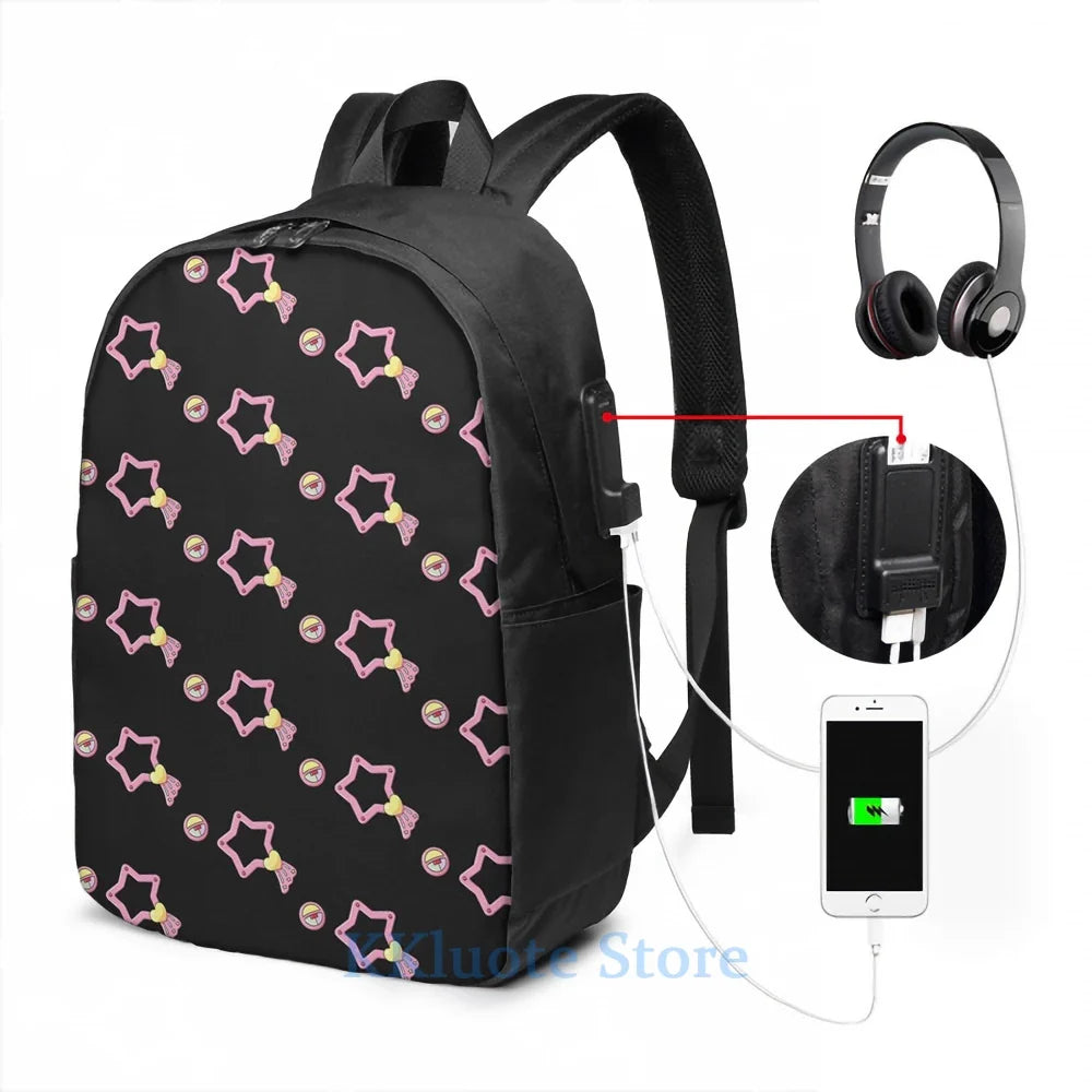 Funny Graphic print Creamy mami magic wand USB Charge Backpack men School bags Women bag Travel laptop bag