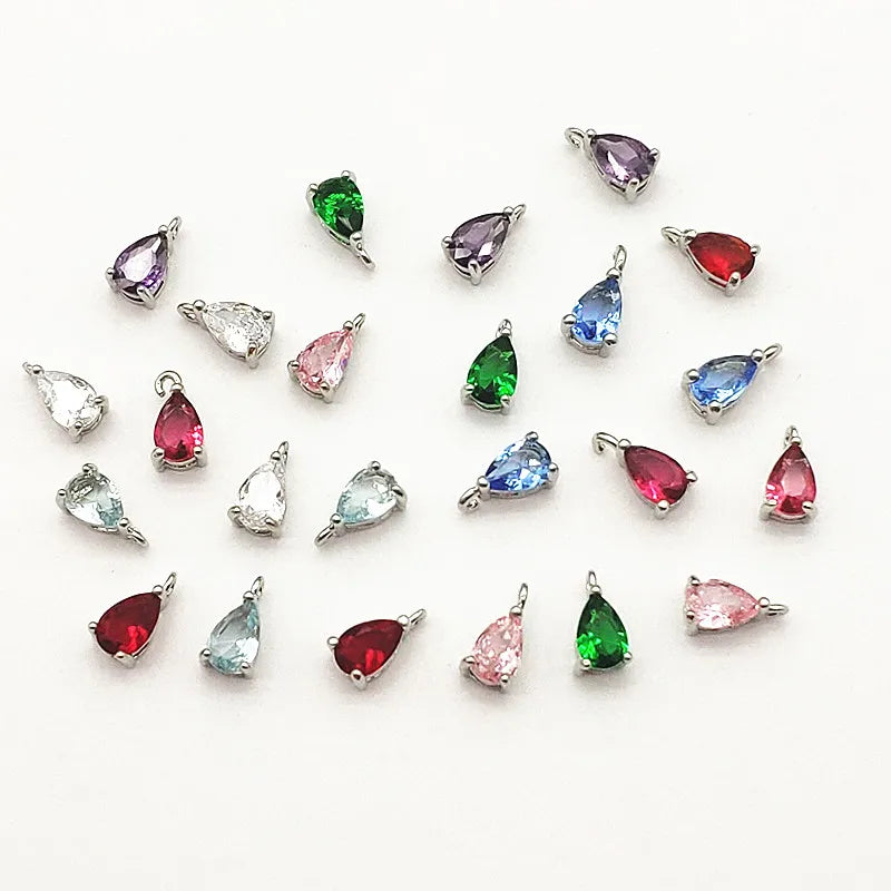 New Arrival! 8x5mm 100pcs Crystal Micro inlay Drop Charm For Handmade Necklace Earring DIY Parts Jewelry Findings & Components