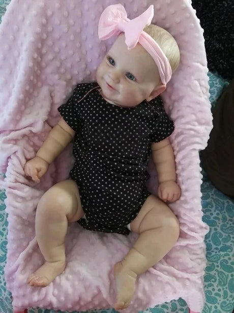 NPK 50/60CM Two Options Reborn Baby Doll Toddler Real Soft Touch Maddie with Hand-Drawing Hair High Quality Handmade Doll