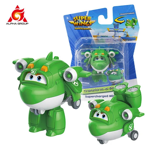 Super Wings S5 2" Mini Transforming Deformation Transform-a-Bots Airplane Action Figures Robot Transformation Toys For Kids Gif