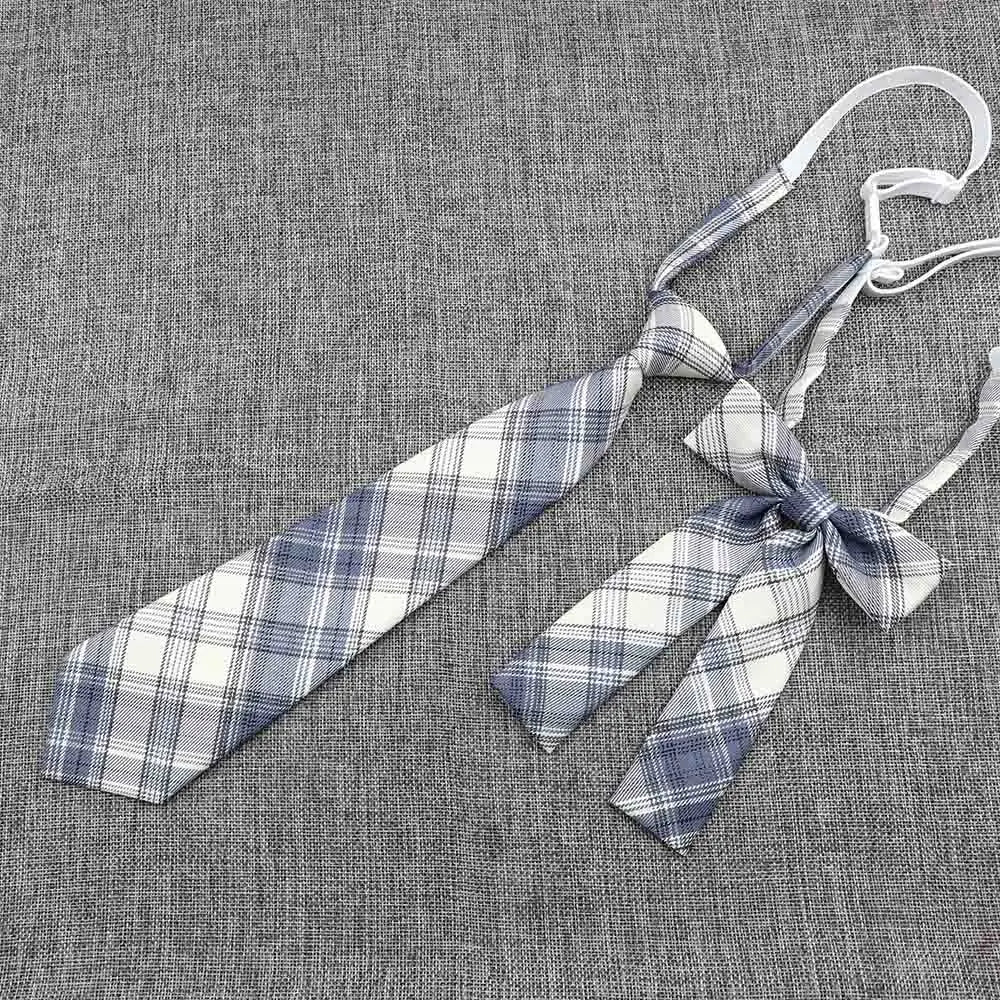 Hand-Made Necktie Bowtie Set High Quality Boy Girl School Suit Shirts Student Butterfly Striped Plaid 100%Cotton Accessory Trend