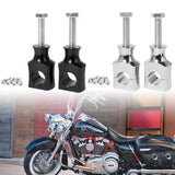 2X Motorcycle 7/8" 1" Handlebar Riser Clamp Aluminum For Harley Custom Springer Bobber Chopper 22mm 25mm Handle Bar Black/Chrome