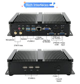 Yohirs Embedded  Fanless Industrial Mini PC I5 8250U I7 8550U 2*DDR4 RAM 2*RS232 COM HDMI VGA 7*USB WiFi Barebone Computer