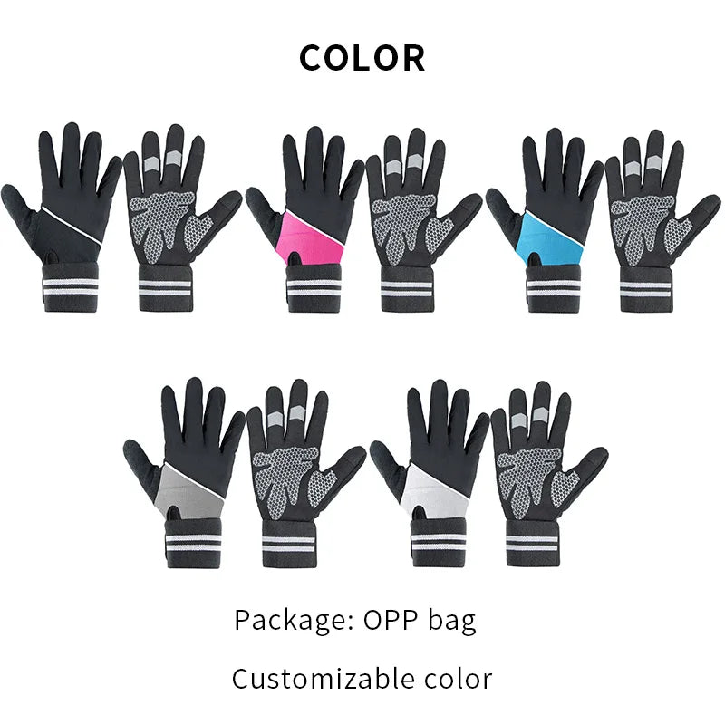 Gym Gloves Full Finger Weight Lifting Gloves With Wrist Support For Heavyweight Exercise Fitness Training Bodybuilding