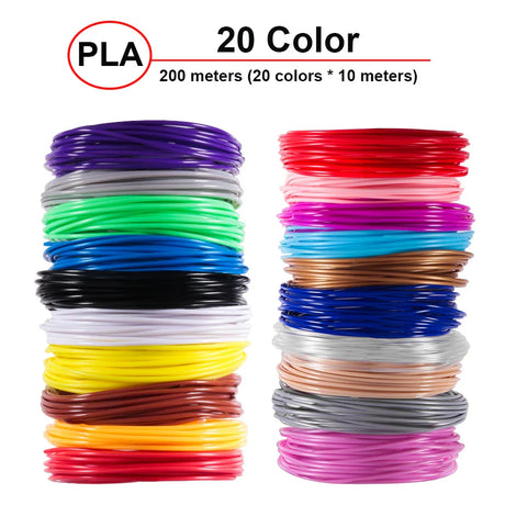 Plastic for 3d Pen 20 Colors 5 meter 10 Meter PLA 1.75mm 3D Printer Filament Printing Materials Extruder Accessories Parts