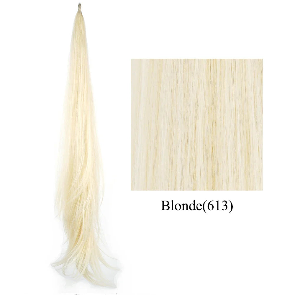 Soowee Long Synthetic Hair Extension Blonde Wrap Pony Tail Flexible Hair Ponytails Hairpieces