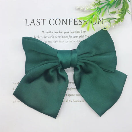 Fashion Ribbon Hairgrips Big Large Bow Hairpin For Women Girls Satin Trendy Ladies Hair Clip New Cute Barrette Hair Accessories