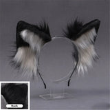 Plush Dog Cat Ears Cosplay Lolita Headband Dog Cat Tail Lolita Accessories Hand-made Animal Ears Headwear Kawaii Accessories