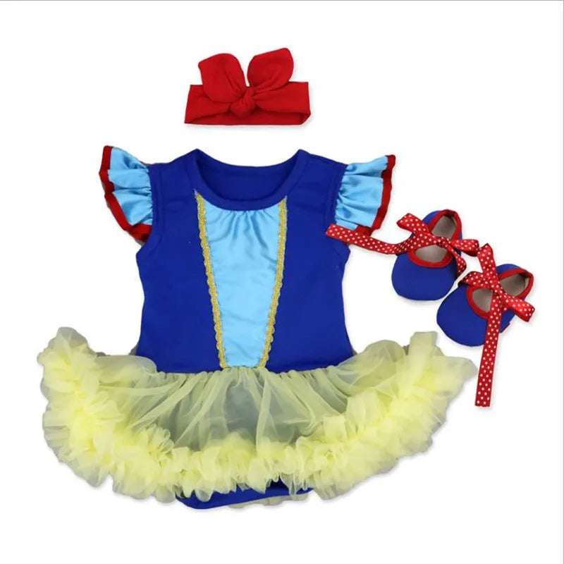 Baby girl Clothes elsa anna costume for Baby Infant Birthday Party Dress Tutus Newborn Jumpsuit Bebe Romper Little Girl Clothes