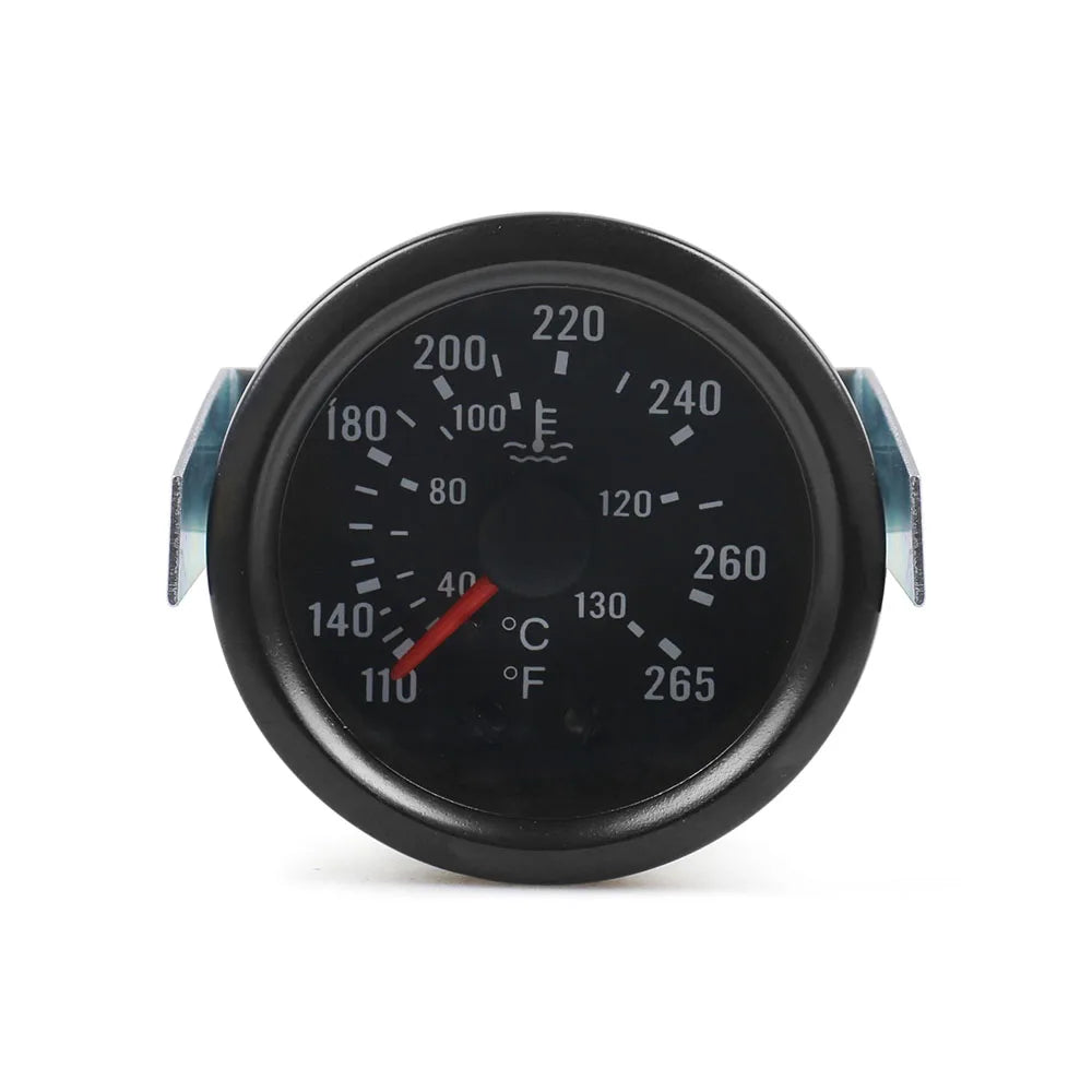 Pointer Mechanical  Water Temp Car Gauge 2"52mm 40~130 Celsius Centigrade /130~265 Fahrenheit Temperature Instrument