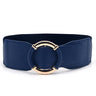 Women Elastic Stretch Waistbands  Female Gold Round Buckle Belts Fashion Wide Waist BeltsLadies Decorative Belt For Dress Coats