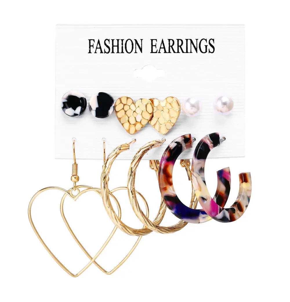 LATS Women's Earrings Set Tassel Pearl Earrings for Women Bohemian Fashion Jewelry 2020 Geometric Kolczyki Hoop Earings