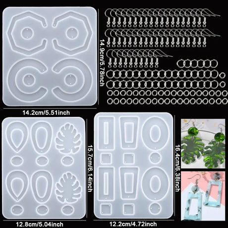 Mixed Style Jewelry Epoxy Resin Molds Set Silicone Mold UV Casting Tools Clay Resin Jewelry Casting Molds For Jewelry Making DIY