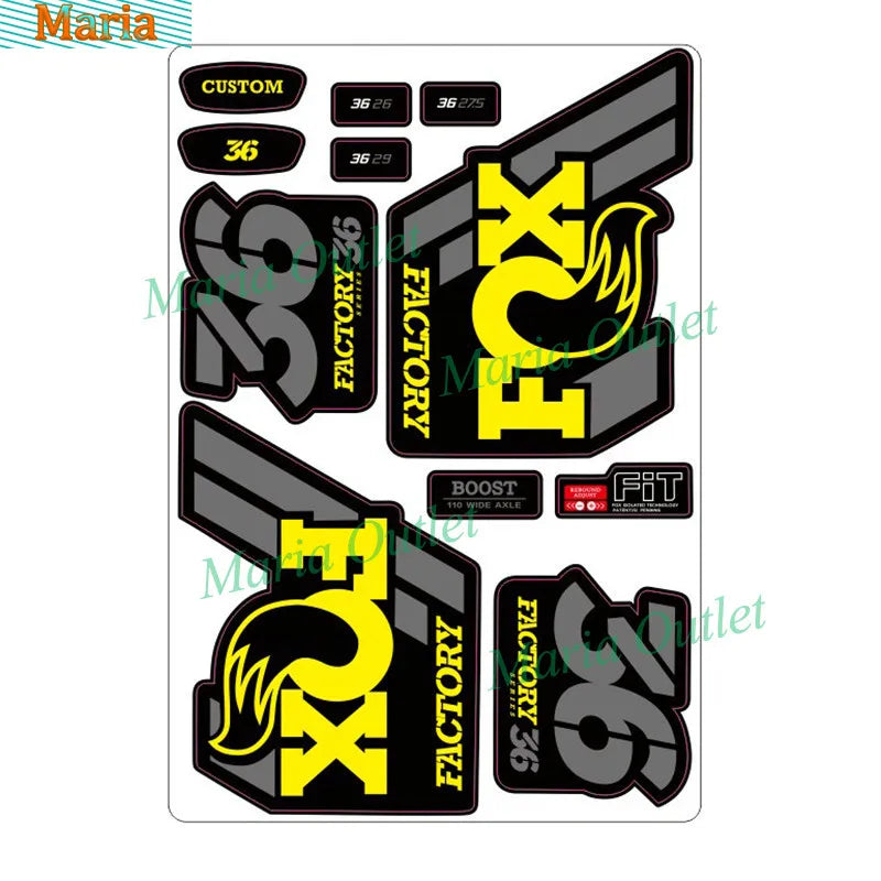 Hot Personality Reflective Mountain Bike Frame Stickers for Foxs-sticker Fixed Gear Bicycle Fork Rockshox Rock Shox Die Cutting