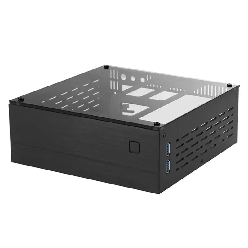 2024 B01 Mini ITX Computer for Case Chassis Aluminum/Glass Briefcase Home Theater AC-DC HTPC Computer Box Desktop PC Enclosur