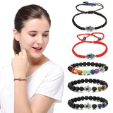 6/9 Pcs Evil Eye String Bracelets Hamsa Hand Hand-Woven Adjustable Red/Black Rope Cord Thread Braided Bracelet Fatima Hand Ancie