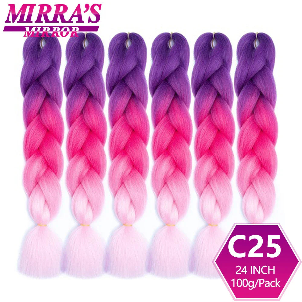 6 Bundles Jumbo Braiding Hair Extensions 24 Inch Synthetic Hair Braids for DIY Box Twist Crochet Hair Wholesale Drop Shipping