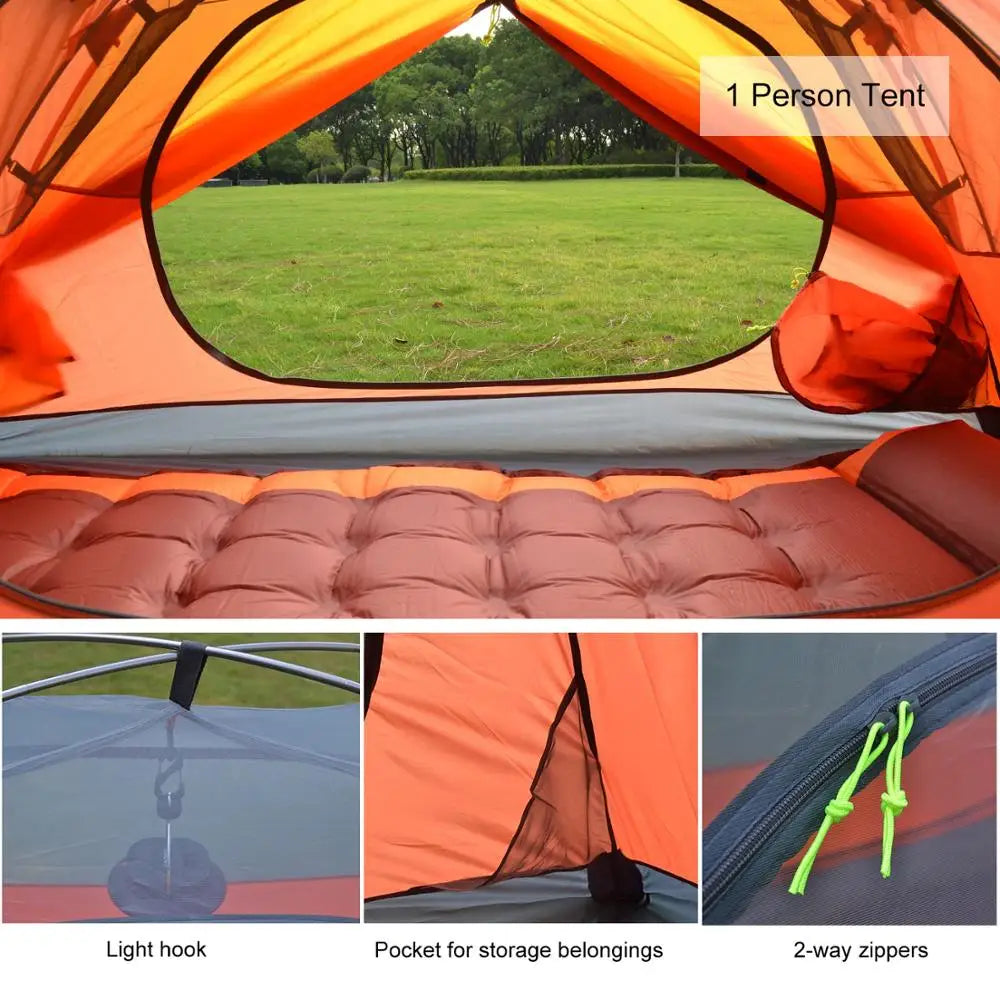 Desert&Fox 1 Person Hiking Tent Single Camping Tents Waterproof Lightweight Portable Tent with Carry Bag for Beach Travel Picnic