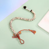 Tibetan Buddhist Braided Cotton Thread Lucky Knots Bracelet Natural Bodhi Beads Carved Amulet Handmade Bracelet for Men's Women