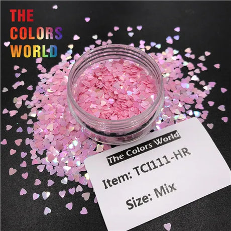 TCT-065 Heart Shape Mix Size Nail Glitter Corazón Nail Art Decoration Nail DIY Decoration Valentine's Day Decoration  Body Art