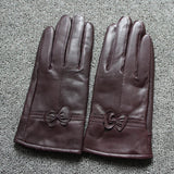 2020 women's genuine leather gloves red sheepskin gloves autumn and winter fashion female windproof gloves