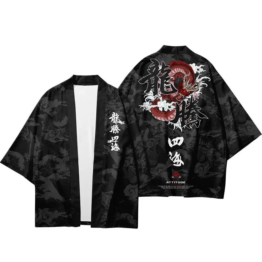 Japanese Kimono Cardigan Pants Sets Men Women Yukata Haori Traditional Kimonos Harajuku Tang suit Coaplay Costume Plus Size 6XL