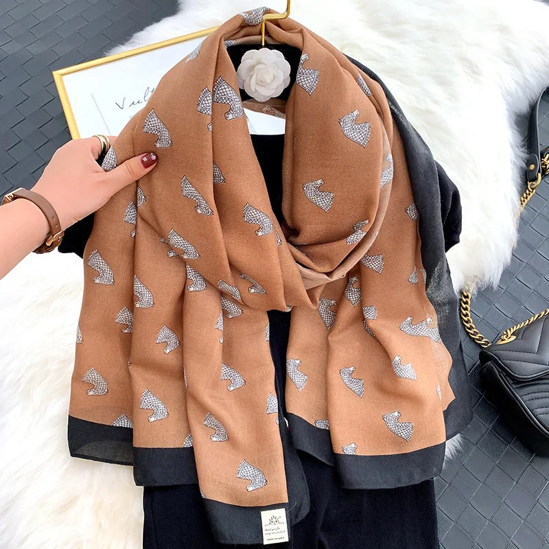 2023 New Plaid Cotton Pashmina Shawl Lady Wrap Warm Winter Scarves Autumn Design Print Female Foulard Beach Stoles Luxury Scarf