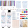 Epoxy Resin Kit for Beginners Silicone Resin Mold Set with DIY Supplies Tools, Glitter Sequins, Foil Flakes for Jewelry Making