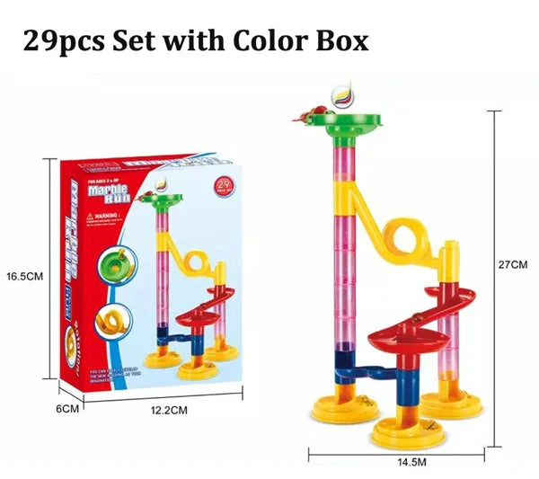 DIY Construction Marble Run Race Track Building Blocks Kids 3D Maze Ball Roll Toys Children Christmas Gift 45/93/113/142pcs Set