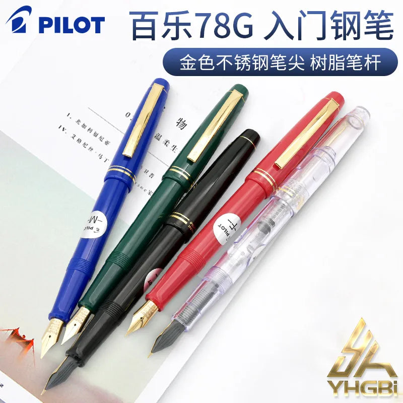 PILOT Fountain Pen Original 78G+ Lridium Ink Pen School Practice Calligraphy Office Accessories Con-40 Converter 1Pcs