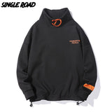 Single Road Mens Turtleneck Sweatshirt Men Winter Fleece Oversized Sweatshirts Japanese Streetwear Harajuku Hip Hop Hoodie Men