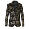 New Brand clothing Gold Susiness Blazer Trend Male Slim Suit Jacket Nightclub Hosted Party Dress Men's Leisure suit Size S-5XL