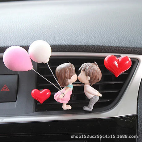 Car Air outlet clip Decoration Cute Cartoon Couples Action Figure Balloon Ornament Auto Interior Dashboard Accessories Girl Gift