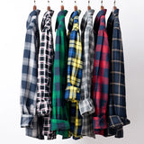 Quality Flannel Plaid Men Shirt Cotton Spring Autumn Casual Long Sleeve Dress Shirts Soft Comfort Slim Fit Button Down Clothes