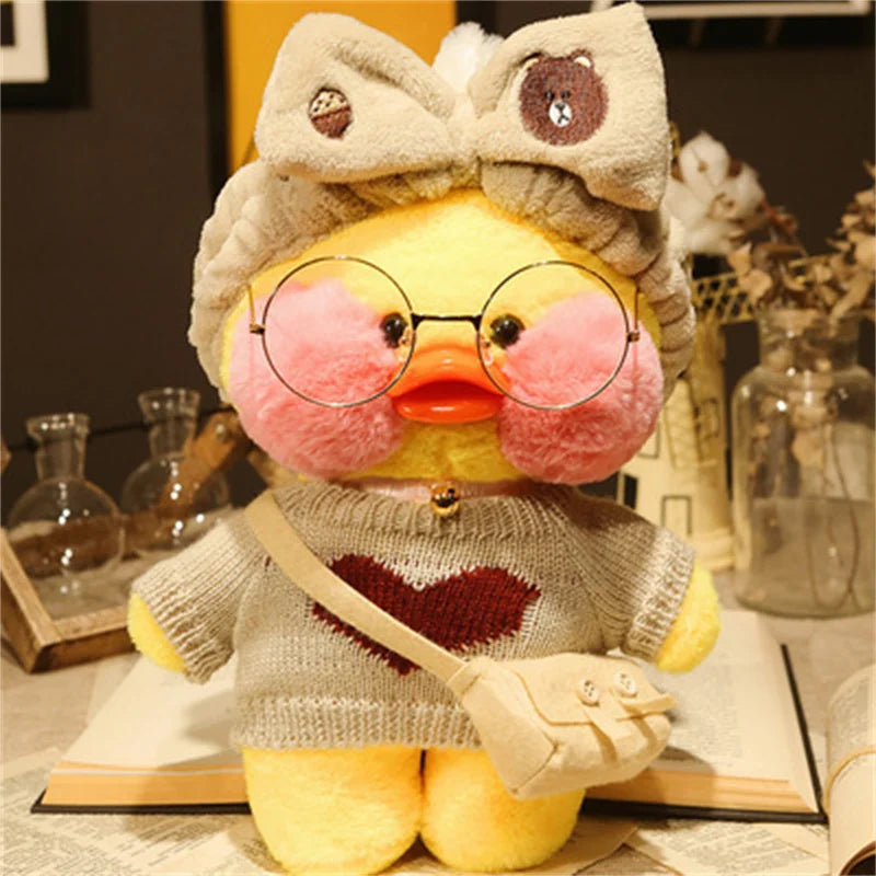 30cm Cute Lalafanfan Yellow Cafe Ducks Stuffed Soft Toy Kawaii Soothing Toys Aminal Dolls Pillow For Gril Kids Brithday Gifts