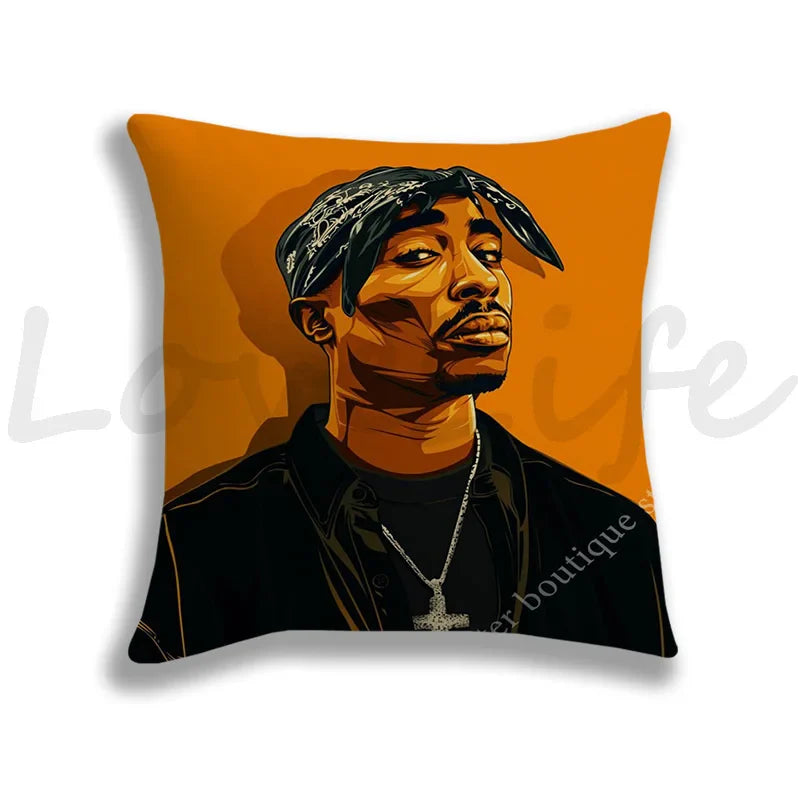 Rapper 2Pac Tupac Printing Pillows Covers Cool Pillow Case Baby Cushion Cover Case On The Pillow Pillowcase For Children 45x45