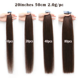 Mini Tape in Human Hair Extensions Double Side Invisible Seamless Tape in Hair 10pcs/set Natural Straight Black Brown Blonde