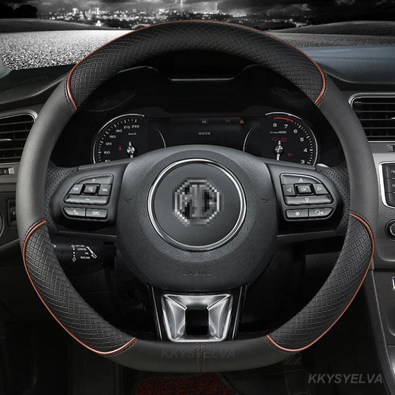 Microfiber Leather Car Steering Wheel Cover 38cm 15" For MG 3 5 6 HS ZS EV MG3 3SW MG5 MG6 MG7 ZR EHS GT EZS Auto Accessories