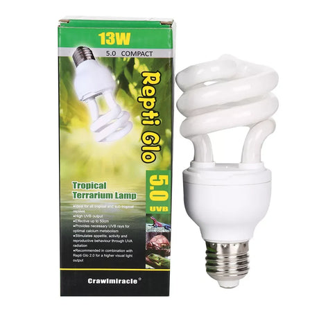 UV Glow Lamp Reptile Light Bulb Energy Saving Lamp Spiral Tube Bulb Home White Light Fluorescent Bulb 5.0 10.0 UVB 13W