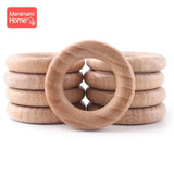 Mamihome 50pc 40mm-70mm Beech Wooden Rings Baby Teether BPA Free Wooden Blank Rodent DIY Nursing Bracelets Children'S Goods Toys